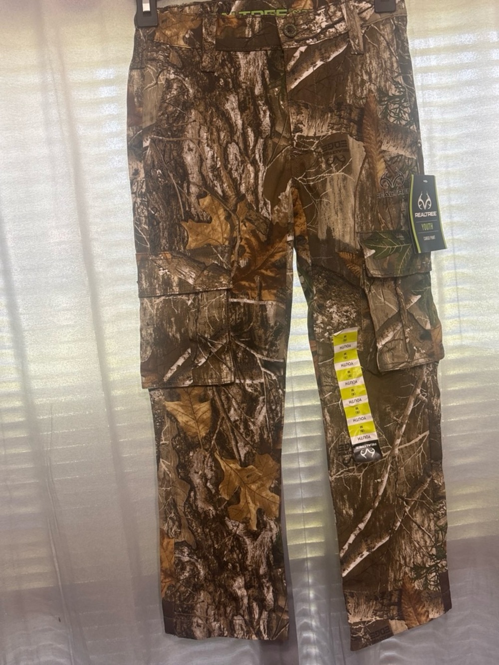Realtree Youth Cargo Pant - Brown and Green Camouflage